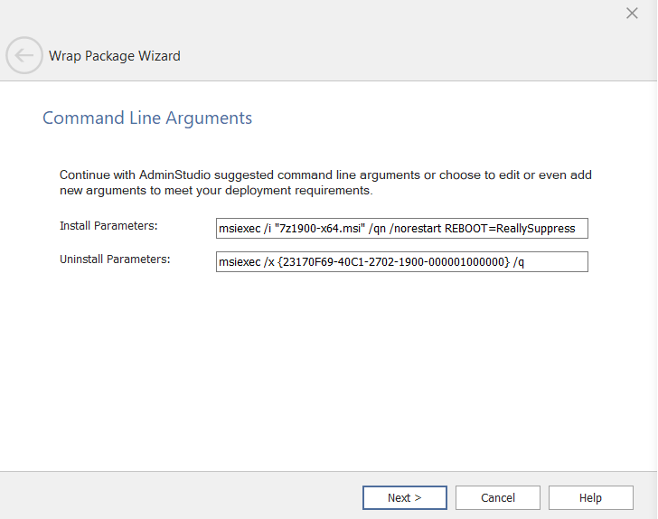 Command Line Arguments Panel